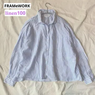 프레임워크 ALBINI 유럽인 린넨 스트라이프 셔츠 원사이즈