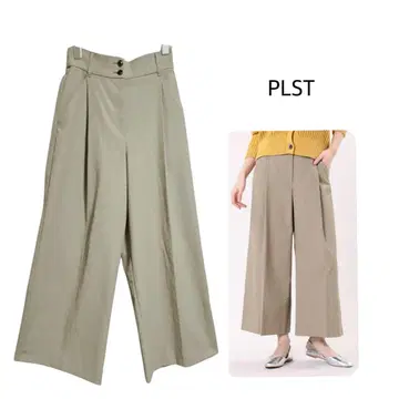 PLST 오쿠사 나오코 씨가 입은 린넨 블렌드 와이드 팬츠 카키 XS