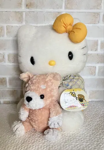 레어 헬로키티 봉제 인형 강아지 시바견 키티