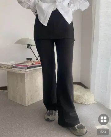 nugu 랩 스커트 모던 슬랙스 블랙