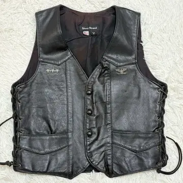Steer Brand USA제 가죽 베스트 이글 금장 장식 소가죽 뜨개질