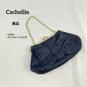 새상품급 Cachellie 카셰리에 2WAY 리본 파티 백 네이비