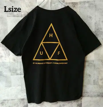 HUF HUF Lsize 블랙 트라이앵글 반팔 티셔츠 헤비 웨이트