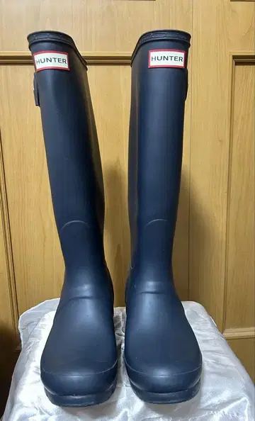 헌터 롱 레인부츠 네이비