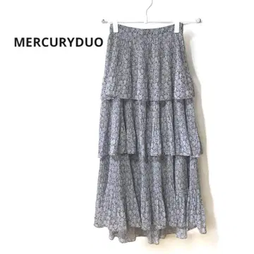 MERCURYDUO 머큐리 듀오 플라워 플리츠 티어드 스커트 M