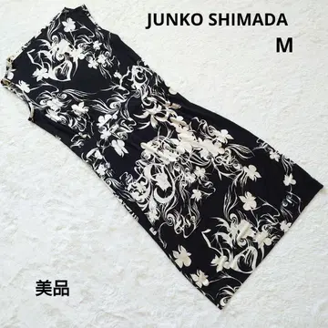 새상품급 JUNKO SHIMADA 블랙 꽃무늬 슬리브리스 원피스 M