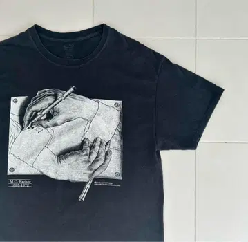 80s escher 에셔 티셔츠 페이드 레어 챔피온