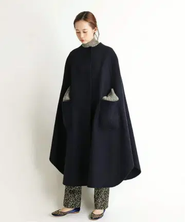 IENA LA BOUCLE 더블 페이스 보트넥 케이프 코트