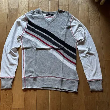 일본 미입고 vsct jeans2befree 스트라이프 V넥 스웨터