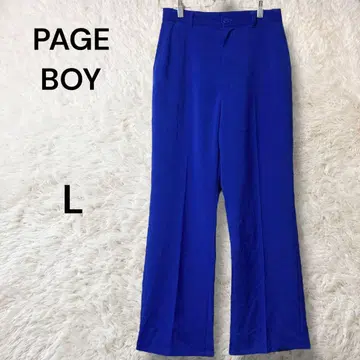 PAGEBOY 센터 프레스 플레어 팬츠 슬랙스 블루 L 미 라인