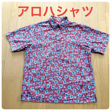 Hawaiian Style 알로하 하프 버튼 하와이 반팔 백 프린트