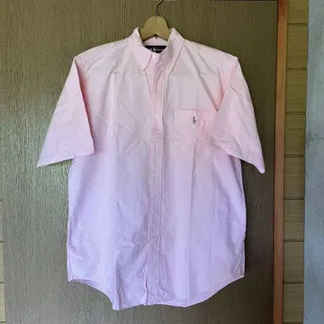 Ralph Lauren 핑크 반팔 셔츠 L 가슴 포켓