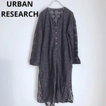 어반 리서치 롱 가디건 겉옷 레이스 블랙 면 혼방 슬림 F