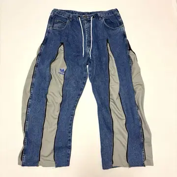 리메이크 4 지퍼 트랙 팬츠 데님 하의