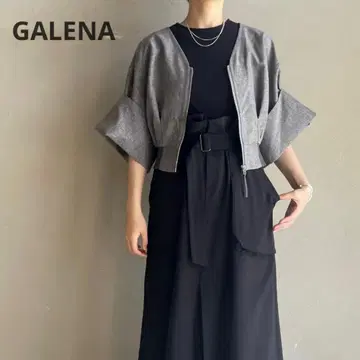 GALENA 갈레나 하프 슬리브 숏 기장 블루종 그레이 집업