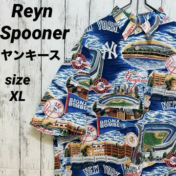 새상품급 Reyn Spooner 레인 스푸너 양키스 알로하 셔츠