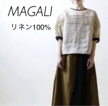 MAGALI 마가리  천으로 햇볕에 말린 린넨 블라우스  여성용
