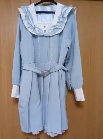 디어마이러브 휘핑 세일러 비쥬 레이스 프릴 원피스 4L