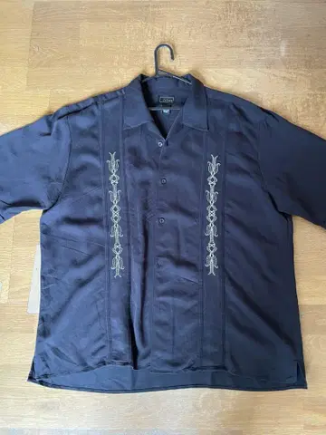 쿠바 셔츠 오픈 카라 구제 의류 레이온 2XL