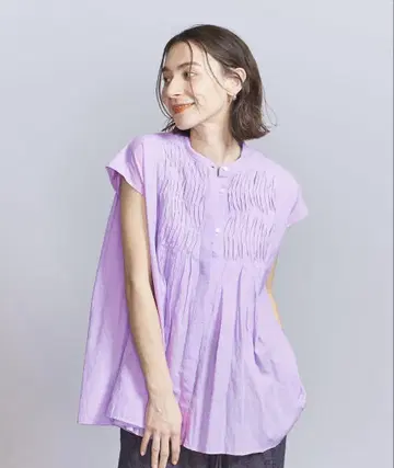 뷰티 앤 유스 핀턱 프렌치 슬리브 블라우스