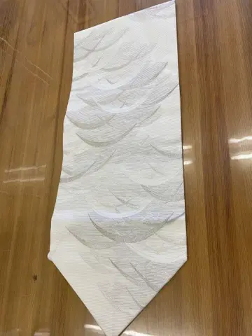 화이트 파도 무늬 반폭 오비 여름용
