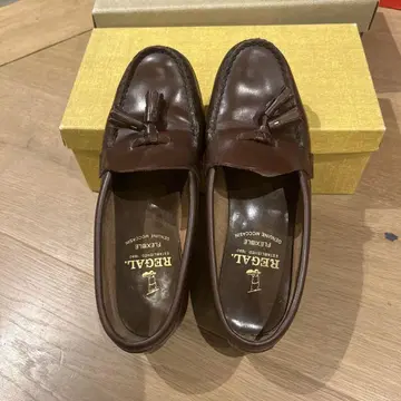 REGAL 브라운 로퍼 천연 가죽 모카신 23cm