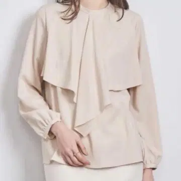 UNITED ARROWS 프론트 프릴 블라우스 핑크