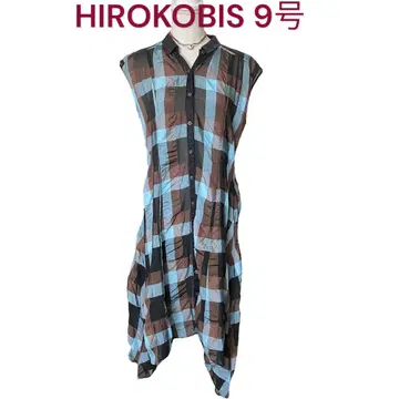 새상품급 히로코비스 히로코코시노 빅 사이즈 깅엄 체크 셔츠 원피스