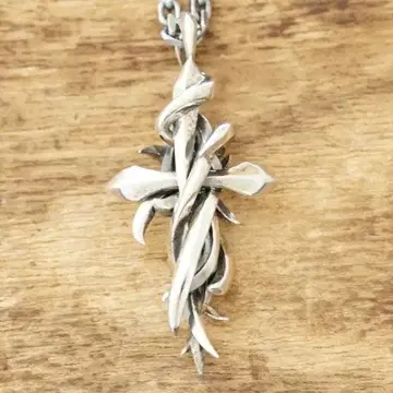 새상품 M's 컬렉션 크로스 목걸이 실버 925 바이커 락