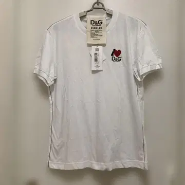 D&G 화이트 네임 로고 프린트 티셔츠