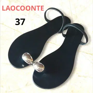 LAOCOONTE 라오콘테 반지 두산 샌들 플랫 블랙 37