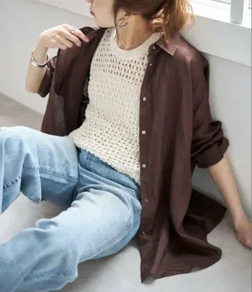 Spick and Span 80 린넨 카슈쿨 빅 셔츠