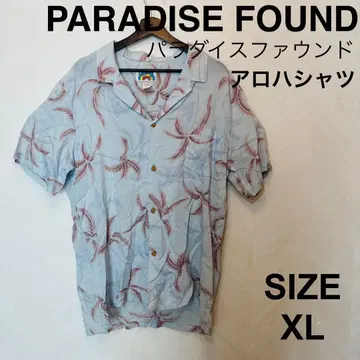 PARADISE FOUND 빈티지 알로하 셔츠 블루 USA제 XL