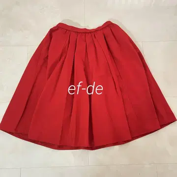 에프데 롱 스커트 플레어 A 라인 빨간색 레드