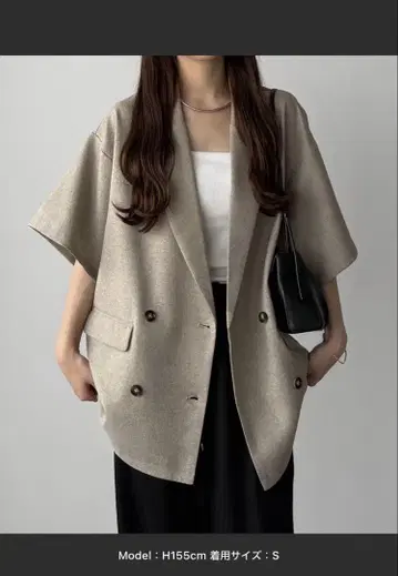 callautia 린넨 라이크 백 슬릿 오버 사이즈 셔츠 자켓