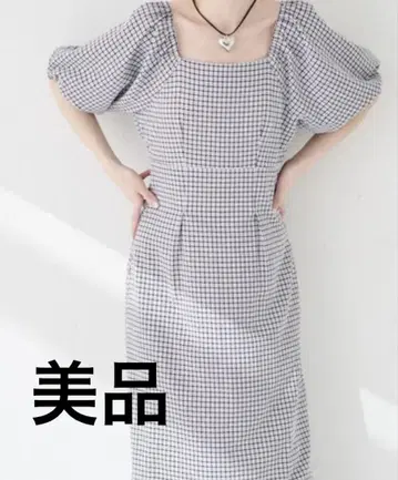 소매 볼륨 세미 타이트 원피스 내추럴 꾸뛰르