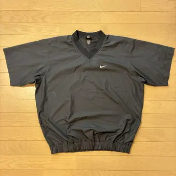 Nike 블랙 V넥 반팔 윈드브레이커 M