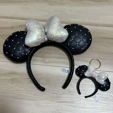 디즈니 미니 퀼팅 머리띠 키링 블랙 2개 세트