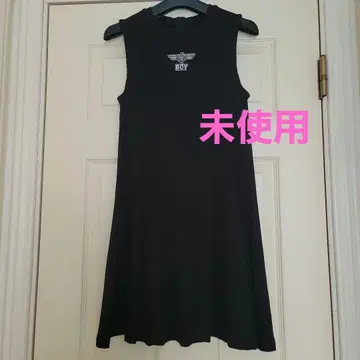 BOY LONDON 자수 로고 슬리브리스 원피스 블랙