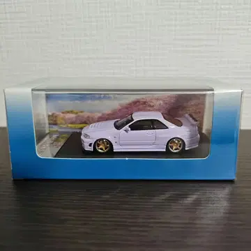 GT-R 연보라색 미니카 골드 휠 R34GTR Z-Tune