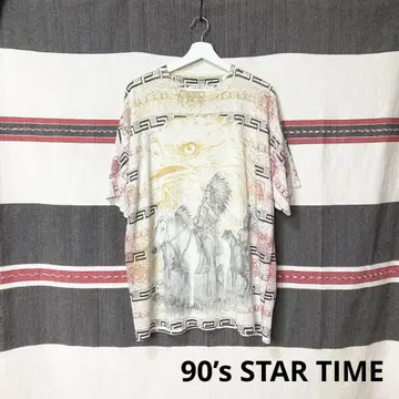 90sSTAR 타임 빈티지 티셔츠 아메리카 원주민 싱글 스티치