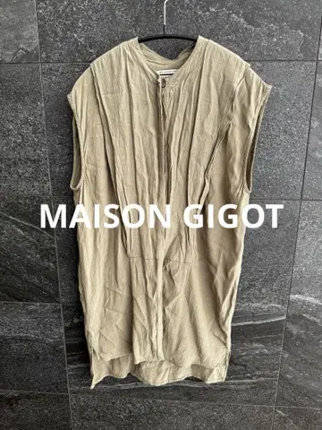 MAISON GIGOT 슬리브리스 셔츠 카키 [프리] 프렌치 슬리브