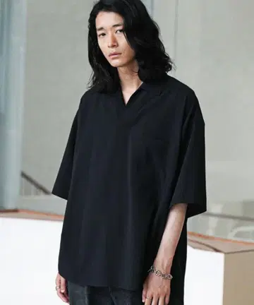 WASHER H/S SKIPPER SHIRT 차콜 L 사이즈