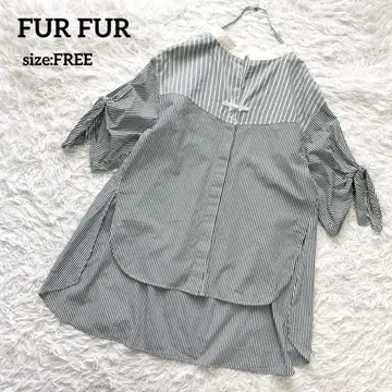 FUR FUR 퍼 퍼 피쉬 테일 스트라이프 셔츠 차이나 버튼
