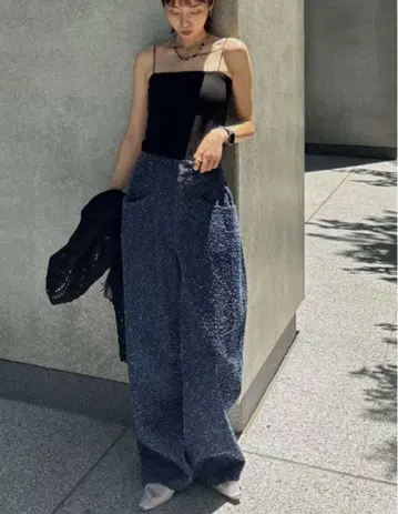 메디 스크래치 오벌 와이드 데님