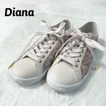 플러스 다이애나 무샤 꽃무늬 스니커즈 핑크 회화 시리즈 22cm