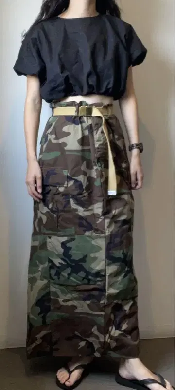 vintage 밀리터리 리메이크 롱 스커트