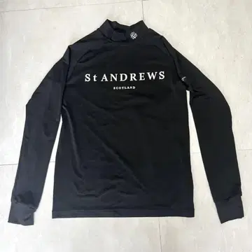 St ANDREWS 블랙 긴팔 하이넥 골프 이너웨어 S