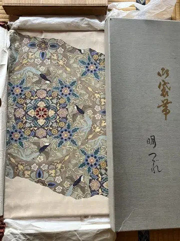 메츠즈라 오리, 츠즈라 오리, 후쿠로 오비, 순수 실크, 자수, 오비