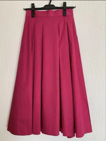 ANAYI 36 핑크 플레어 롱 스커트